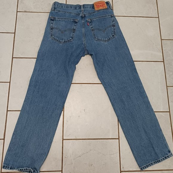 516 Levi Men's Jeans Slim Straight Leg Light Wash 31x30 - Picture 3 of 5